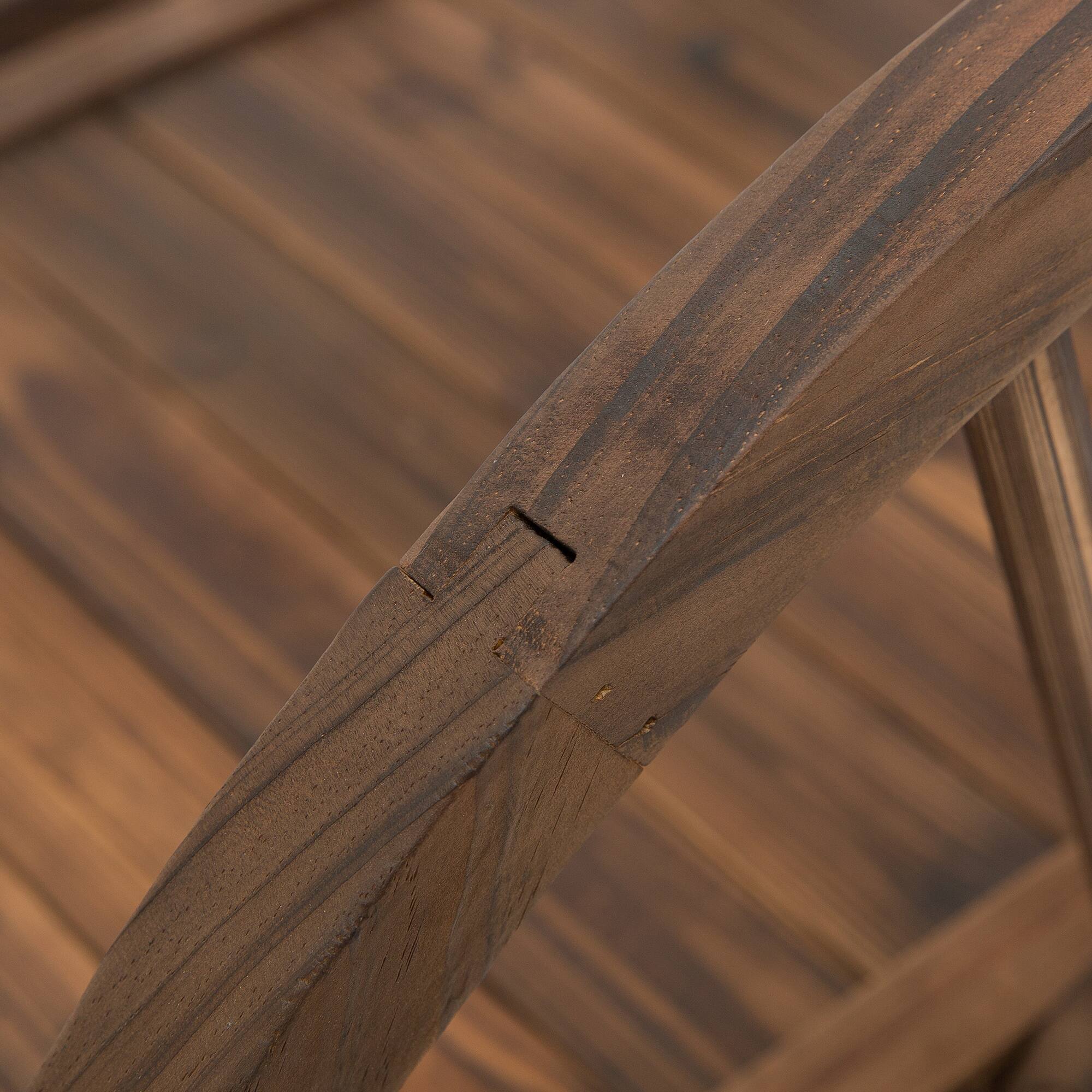 Alt View 8. Outsunny - 3.3ft Wooden Garden Bridge Arc Footbridge with Half-Wheel Style Railings & Solid Fir Construction - Stained Wood Color.