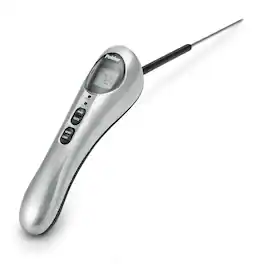 Polder - Safe Serve Digital Instant Read Grill Thermometer w/10 Inch Probe, Silver - Stainless Steel
