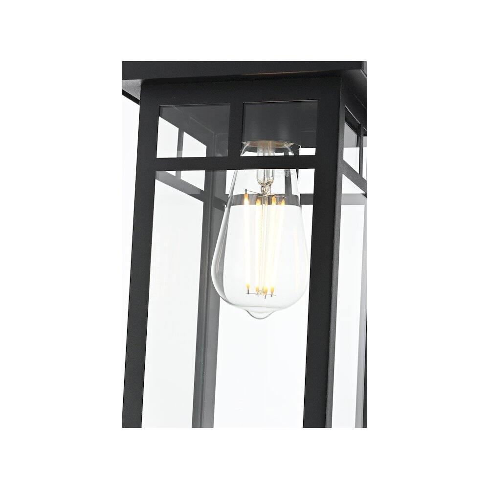 Alt View 2. Elegant Lighting - Mercer 7 inch Outdoor Pendant in Black - Black.