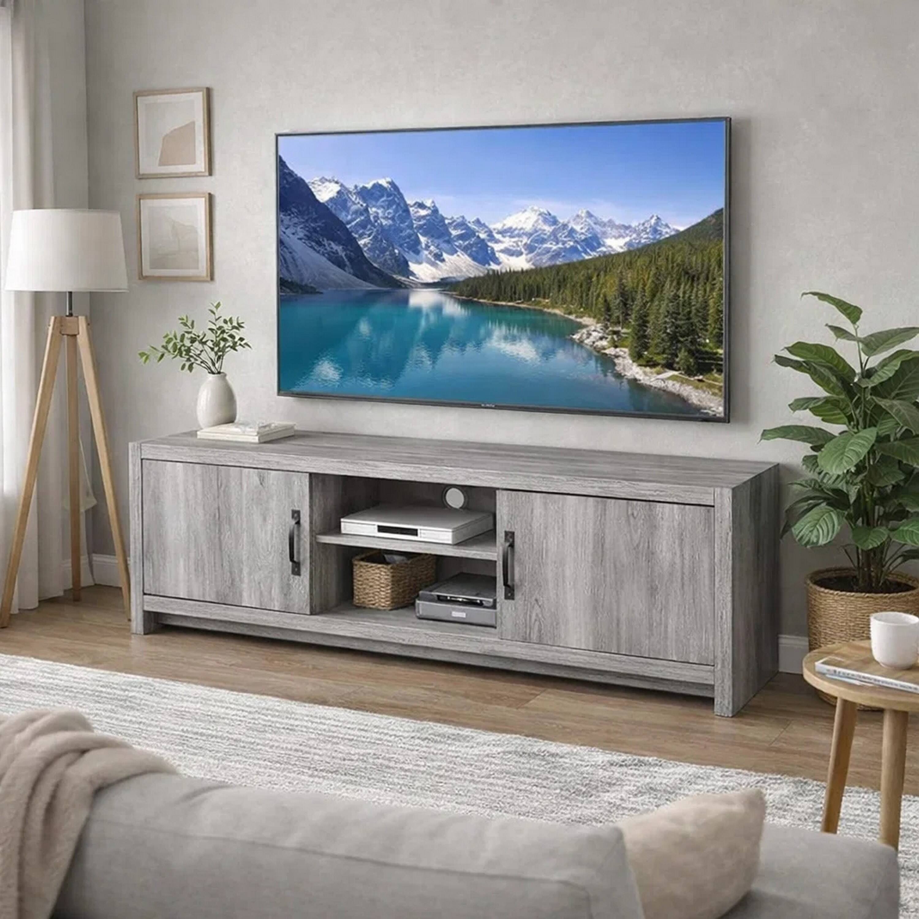 Alt View 5. Manhattan Lane - Marvelous driftwood tv console - Gray.