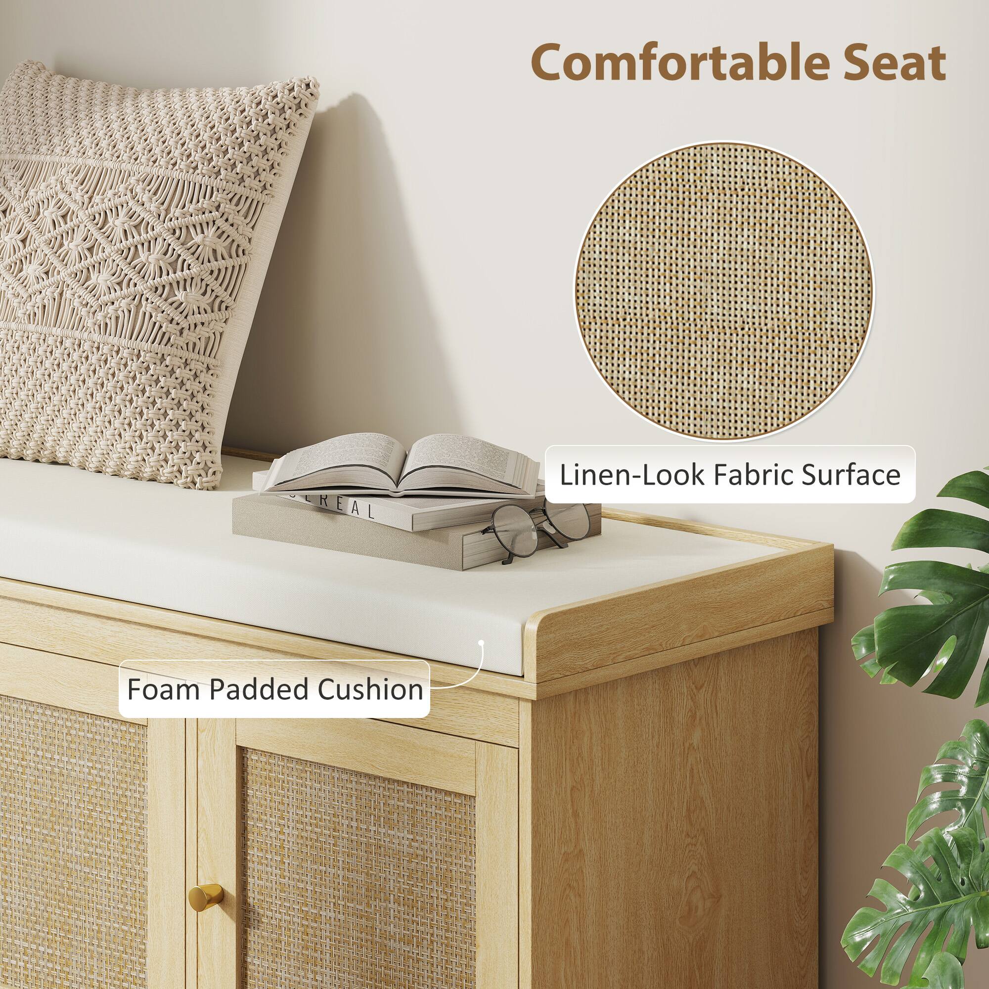 Comfortable Seat  
Linen-Look Fabric Surface  
Foam Padded Cushion