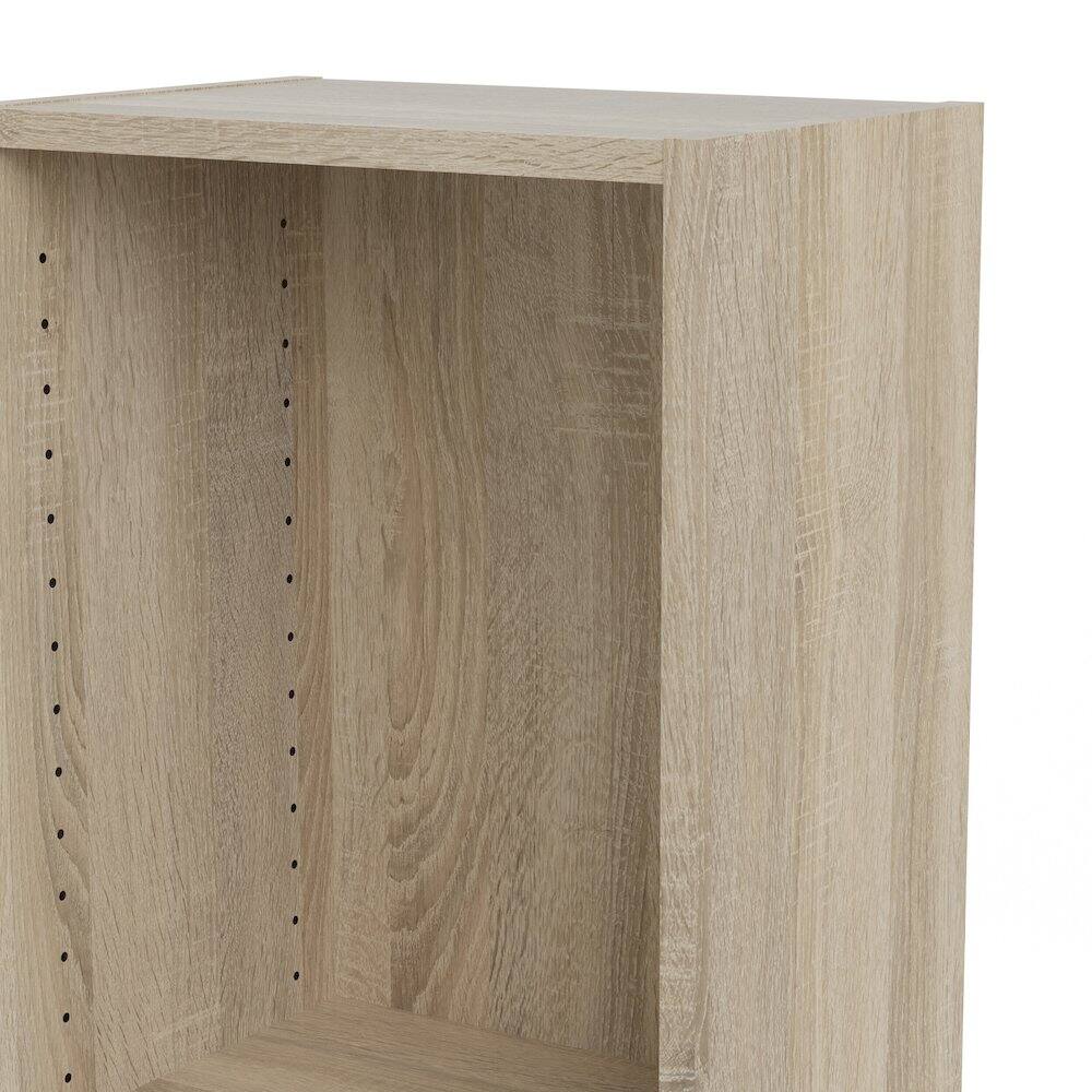 Back. Tvilum - Element Tall Narrow 5-Shelf Office Bookcase, Oak Structure - Brown.