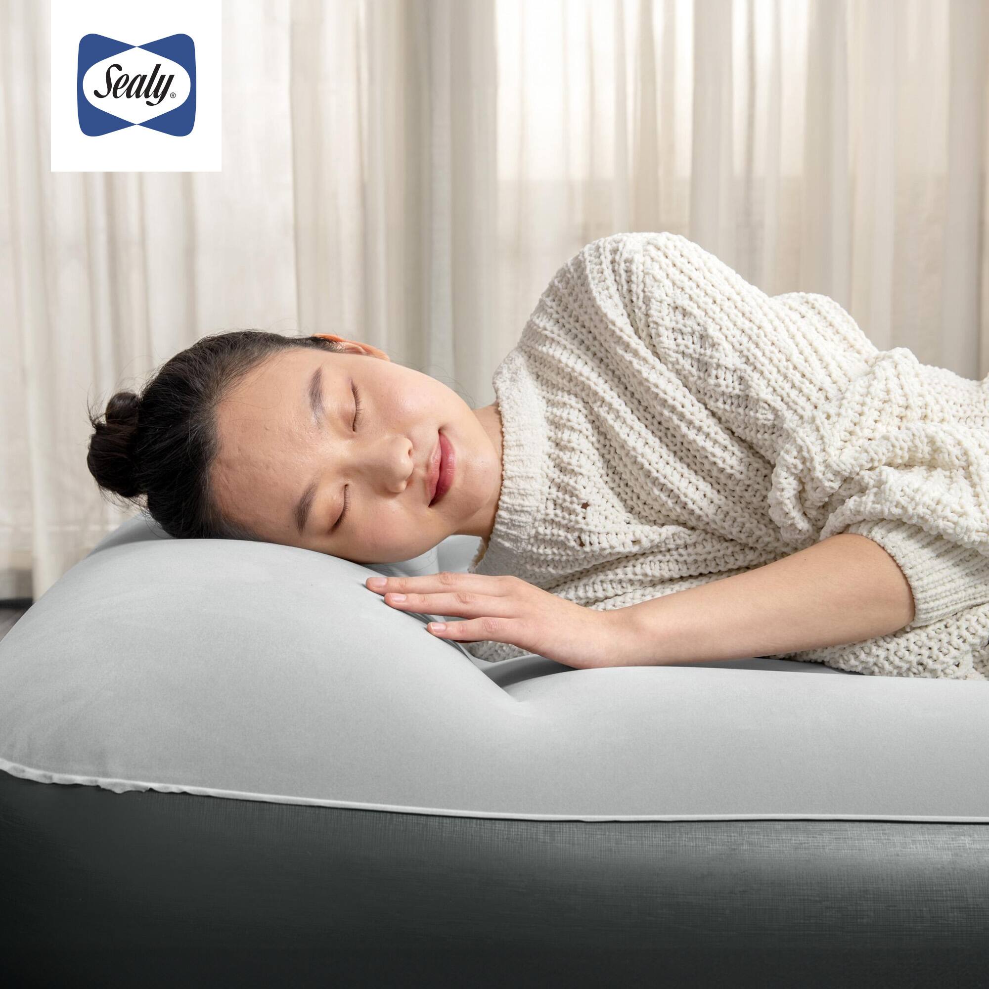 Alt View 4. Sealy - Sealy Tritech Twin Sized 16" Air Mattress Bed 2 Person w/Built-In AC Pump & Bag - Gray.