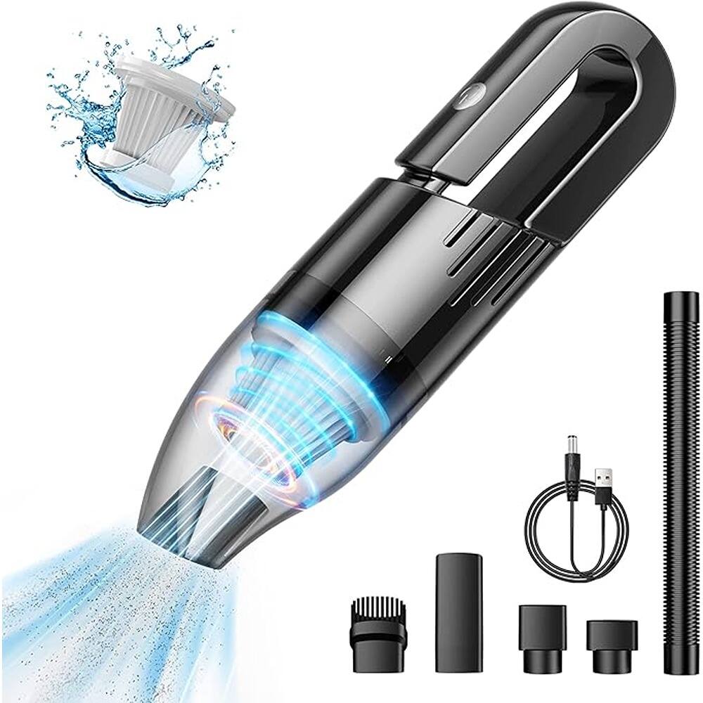 Front. ACJPR - Handheld Vacuum Cleaner Cordless - Mini Car Vacuum Cleaner Rechargeable for Car,.