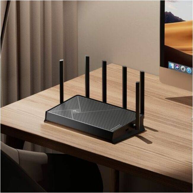 Alt View 8. TP-Link - TP Link Archer BE400 - BE6500 Dual-Band Wi-Fi 7 Router - BE6500 Dual-Band Wi-Fi 7 Router 688 Mbps at 2.4 GHz + 5764 Mbps - Black.