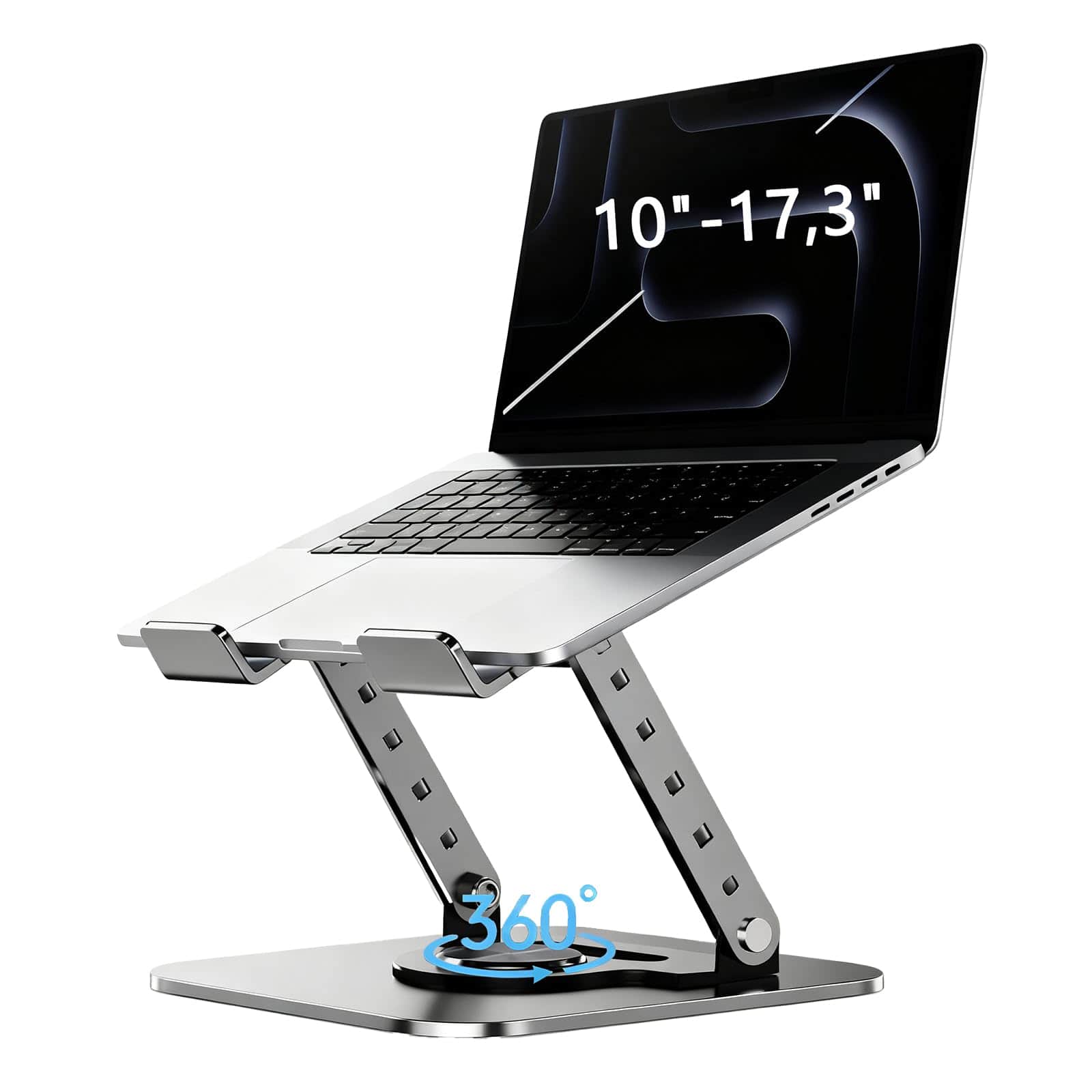 HongFei - "Laptop Stand, Laptop Stand for Desk with 360° Rotating Base, Ergonomic Laptop Riser with Adjustable Height" - Gray