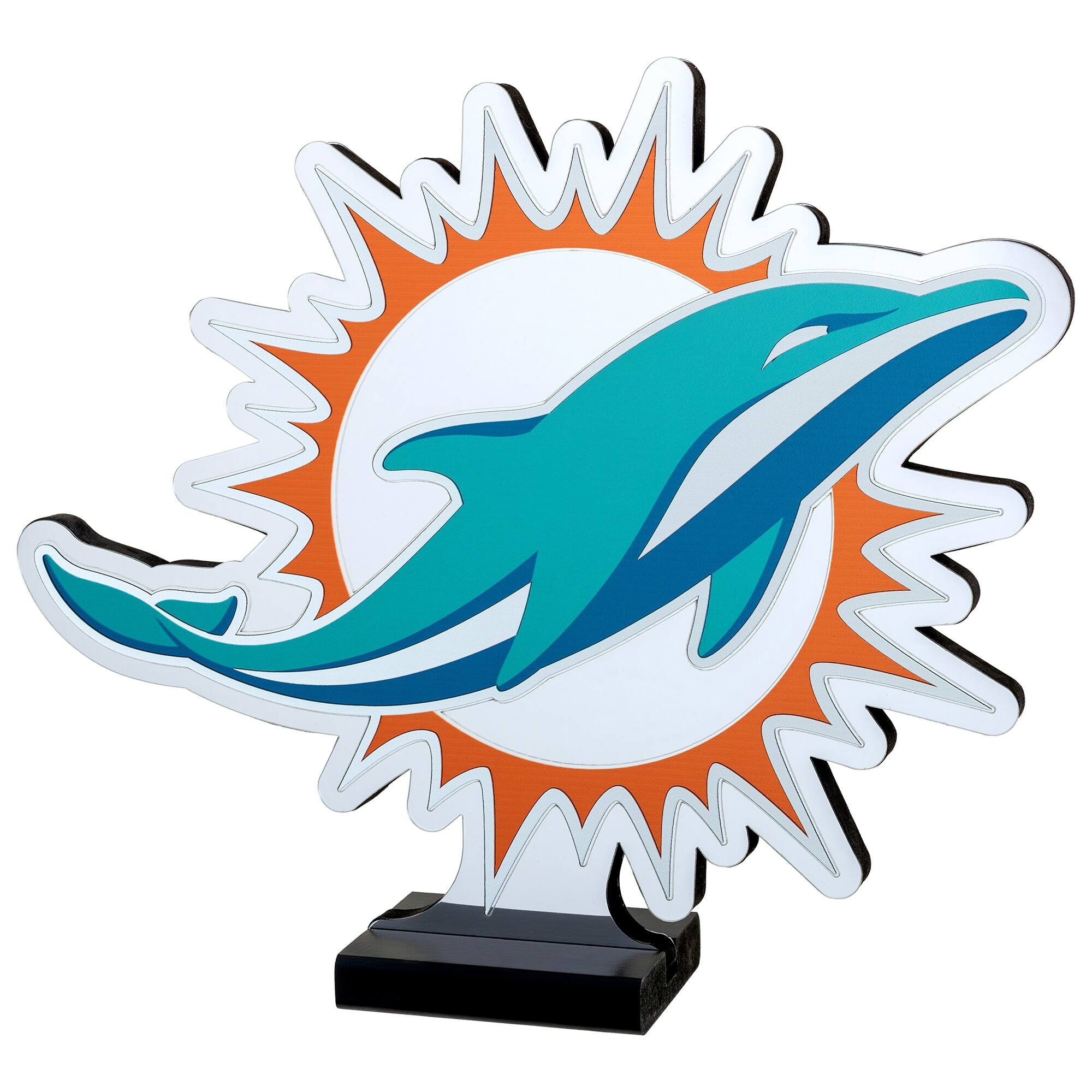 Alt View 1. Sporticulture - Miami Dolphins LED Infinity Logo Light - Green.