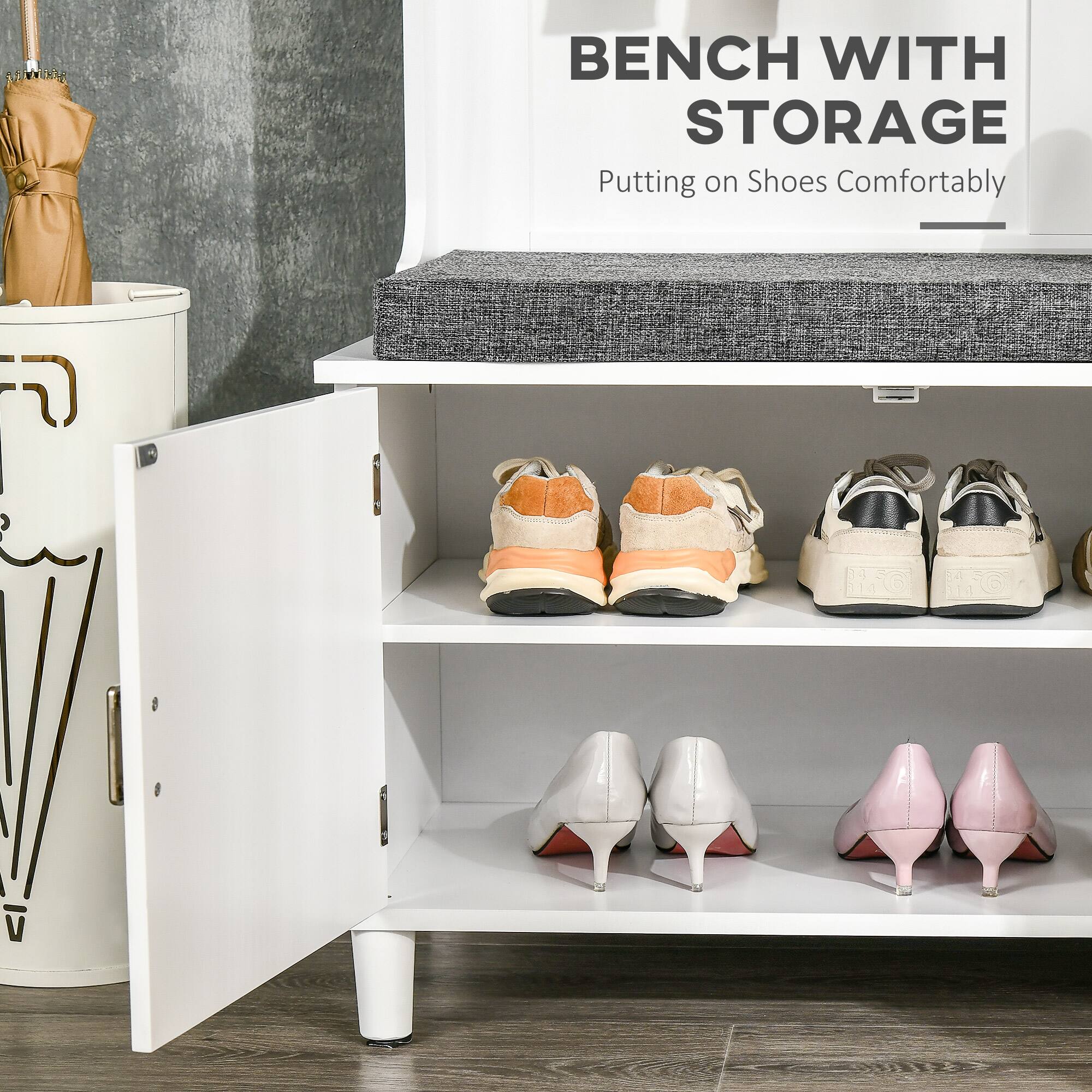 BENCH WITH STORAGE  
Putting on Shoes Comfortably