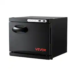 VEVOR - Hot Towel Warmer, 1.76 gal Small Towel Warmer Cabinet with Clip & Stainless Steel Rack, Holds up 12 Towels - Black