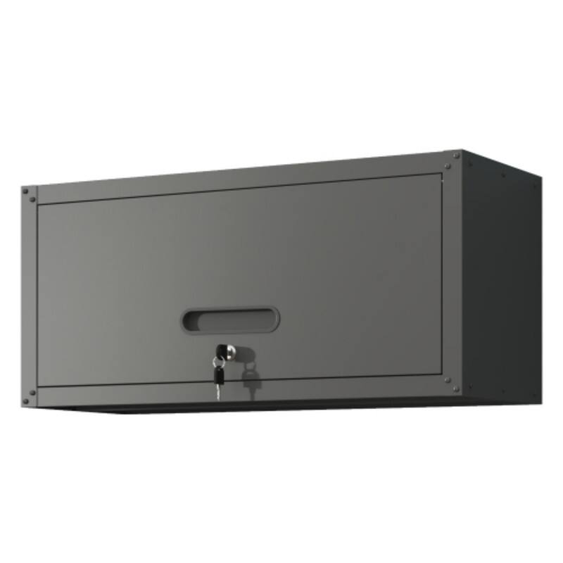Left. ALEXOUN - Heavy Duty Metal Wall Mounted Tool Storage Cabinet, Easy Assembly and Use, Lockable, for Garage/Workshop/Utility Room - Black.