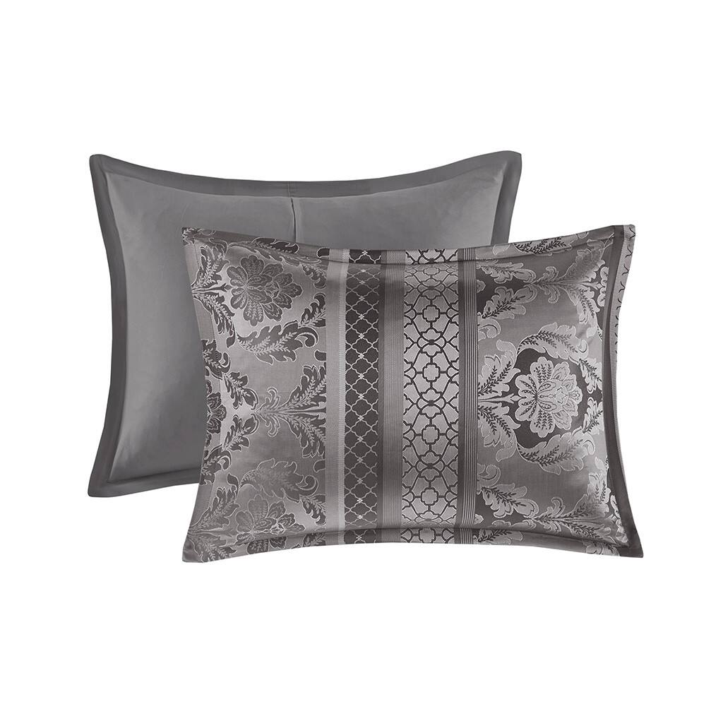Alt View 3. Gracie Mills - Gracie Mills Bruce 7-Piece Jacquard Comforter Set - Grey.