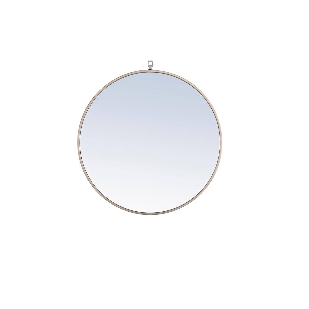 Alt View 8. Elegant Decor - Metal frame Round Mirror with decorative hook 28 inch Silver finish - Silver.