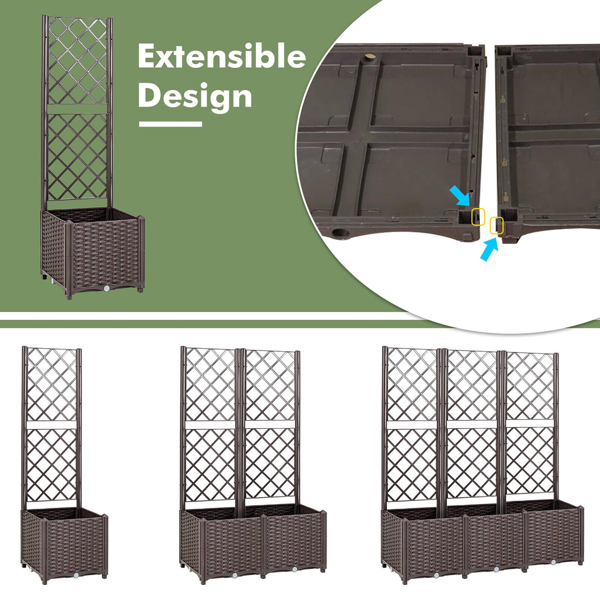 Extensible Design

- The image shows a product with an extensible design, allowing it to be expanded or contracted.
- The top part of the product can be extended to increase its height.
- The bottom part can be expanded to increase its width.
- This design feature provides flexibility in storage space.