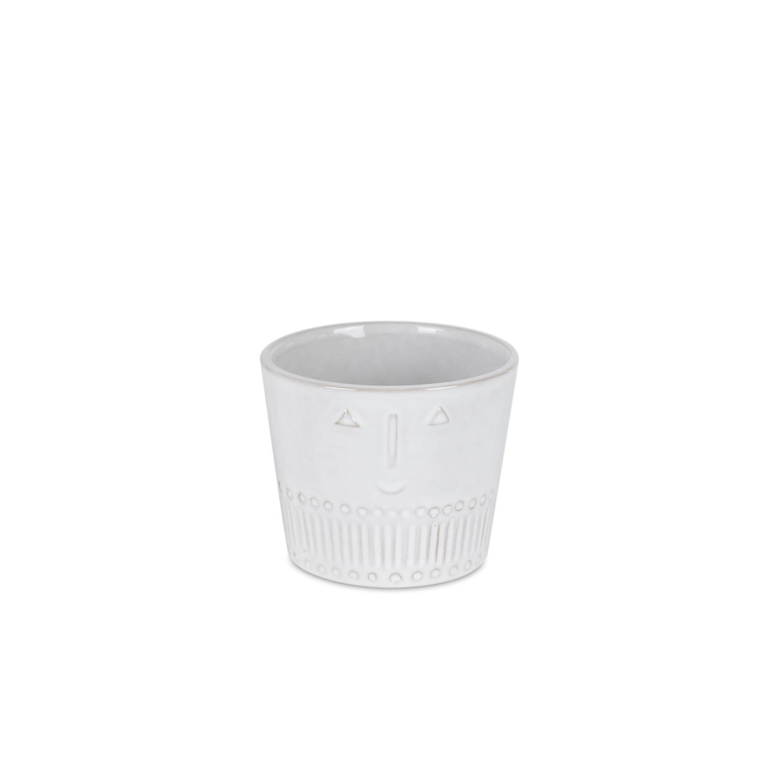 Alt View 2. BreeBe - Porcelain Face Planter (Set of 2) - White.