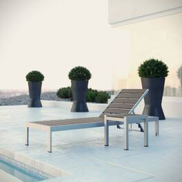 Shore 2 Piece Outdoor Patio Aluminum Set by Modway - Silver Gray