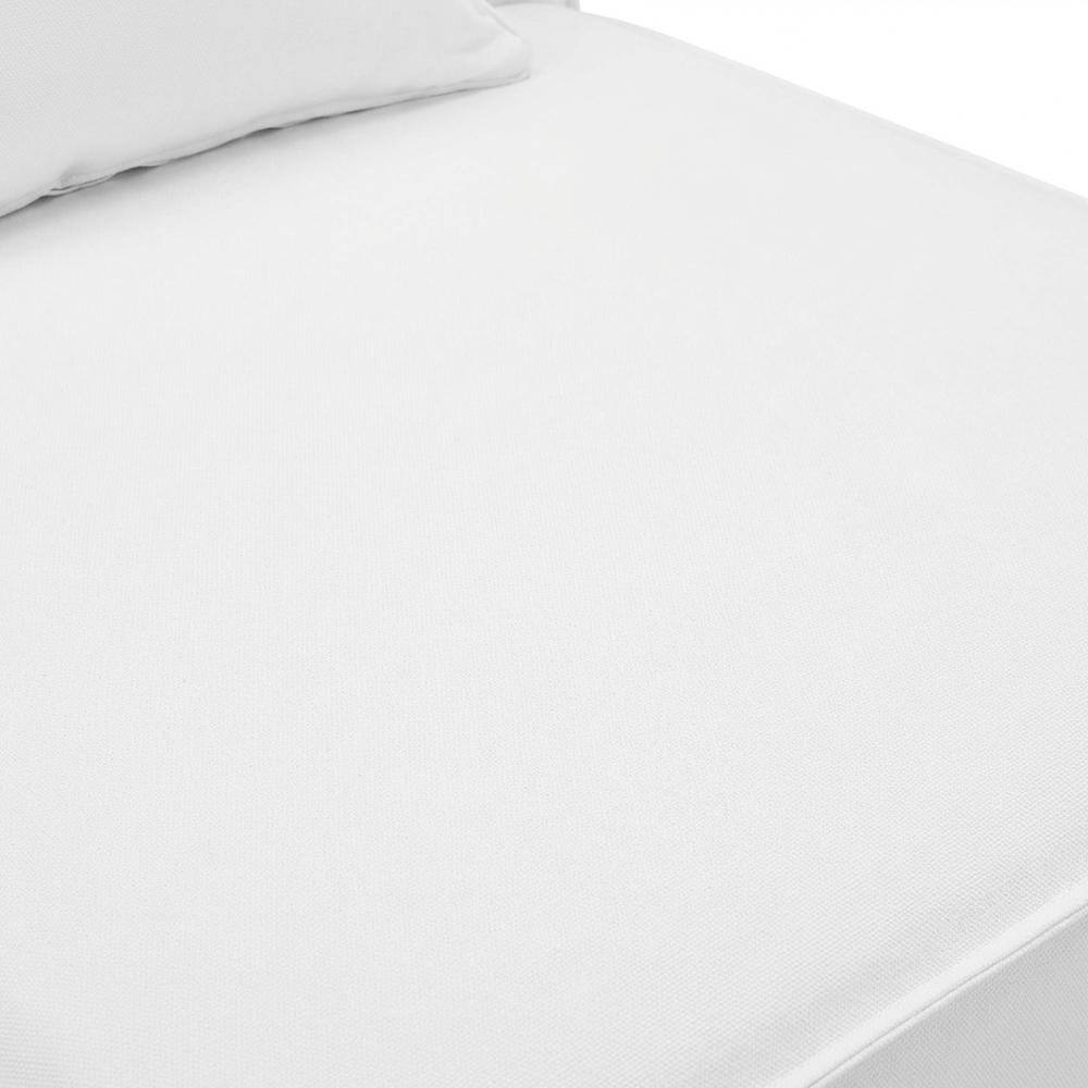 Alt View 1. Outdoor Escape - Armless Outdoor Patio Upholstered Sectional Sofa With Cushioned Seat - White.