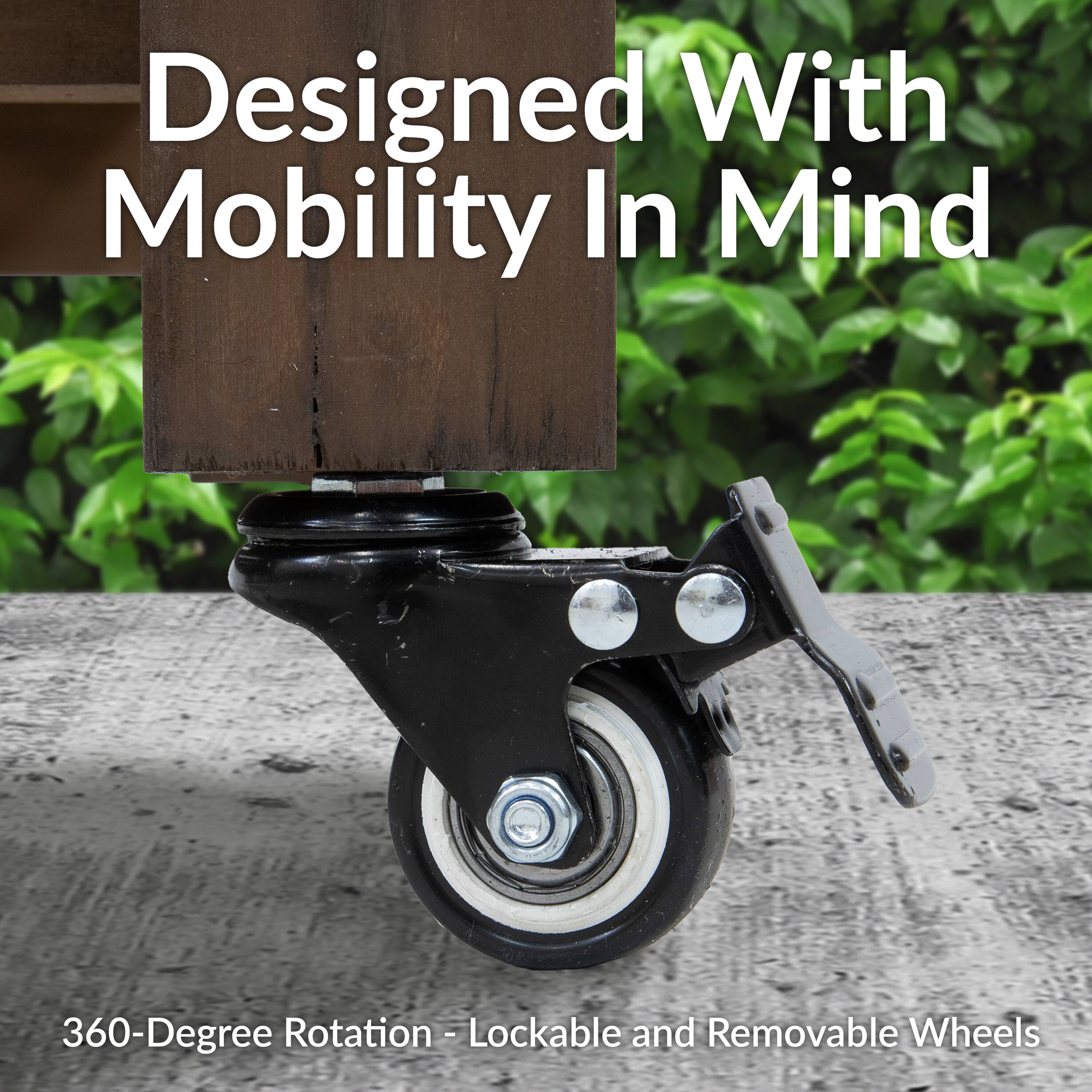 Designed With Mobility In Mind

360-Degree Rotation - Lockable and Removable Wheels