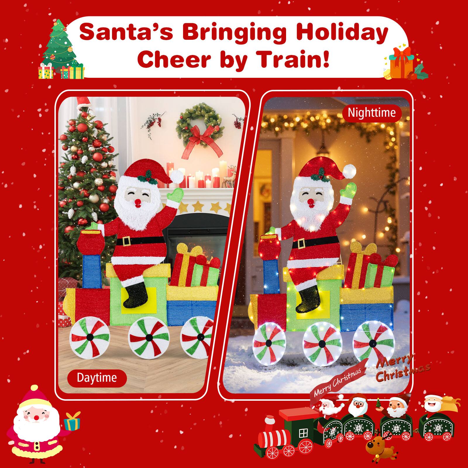 Santa's Bringing Holiday Cheer by Train!

Daytime

Nighttime

Merry Christmas