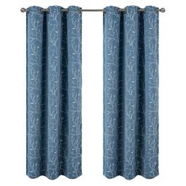 RT Designers Collection - RT Designer Collection Luciana Embroidered Blackout Luxurious Decorative Grommet Curtain Panel 54" x 90" Wedgwood - Wedgewood
