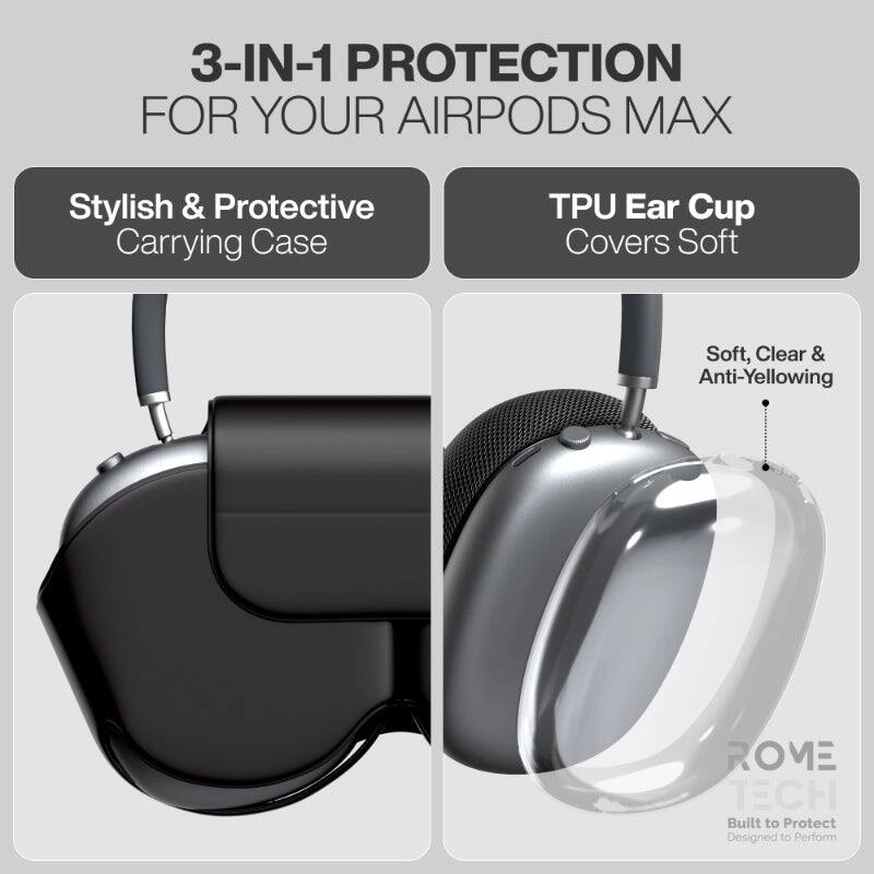 3-IN-1 PROTECTION FOR YOUR AIRPODS MAX

Stylish & Protective Carrying Case

TPU Ear Cup Covers Soft

Soft, Clear & Anti-Yellowing

ROME TECH Built to Protect Designed to Perform