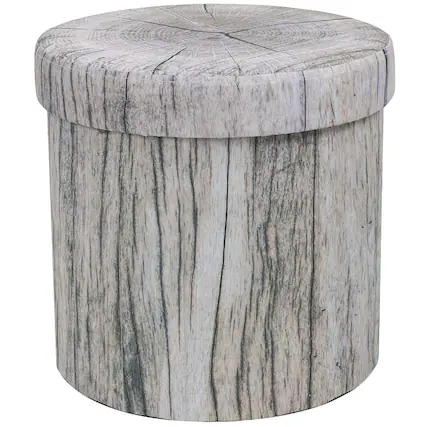 Front. Sorbus - Sorbus Tree Stump Stool, Storage Ottoman 15 Inch Fake Tree Stumps Log Stool Storage, Artificial Tree Trunk, Foot Rest - Gray.