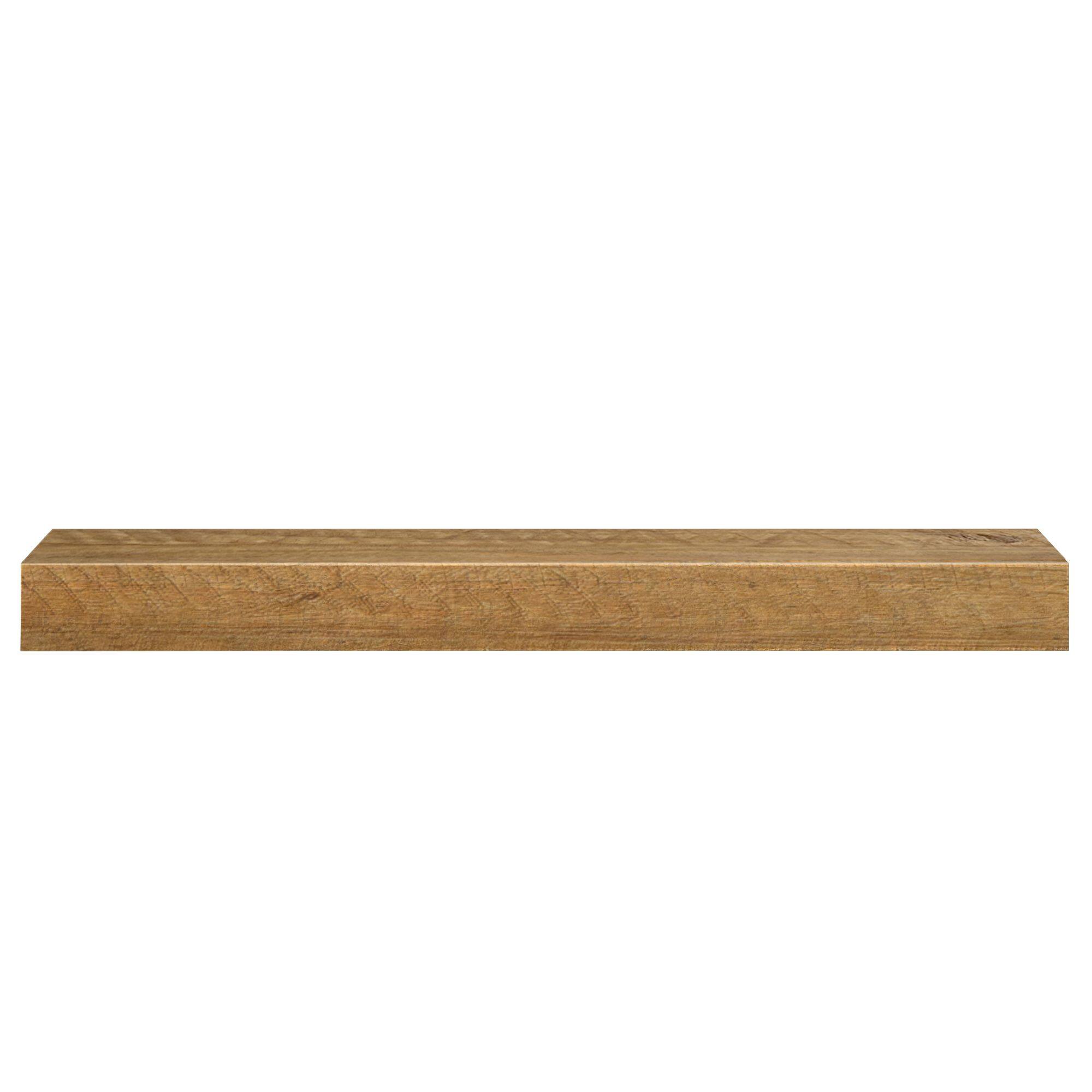 Alt View 8. Plank+Beam - Rustic Floating Shelf/Fire Beam (60in / 1524mm), Rustic Honey - Rustic Honey.