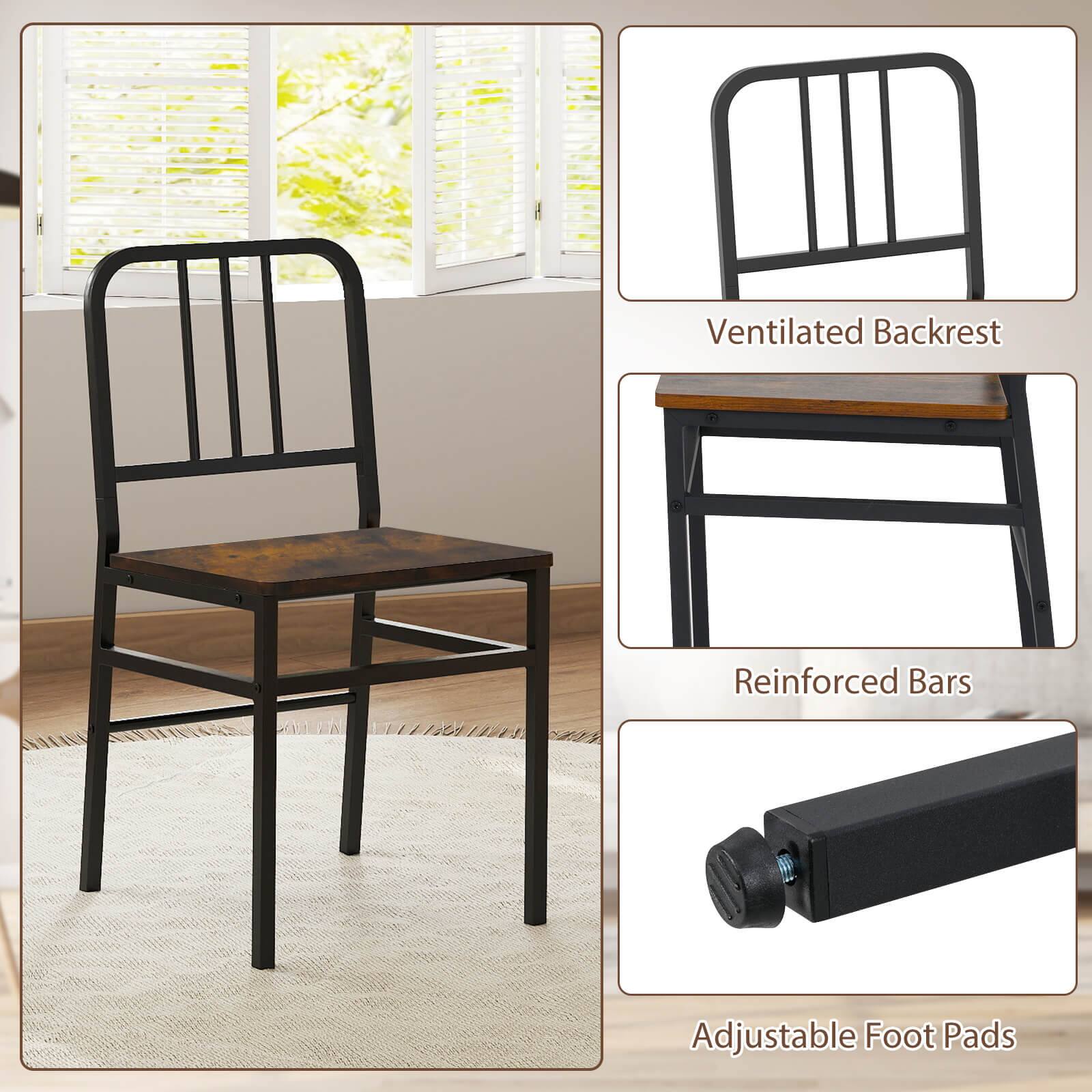 Ventilated Backrest  
Reinforced Bars  
Adjustable Foot Pads