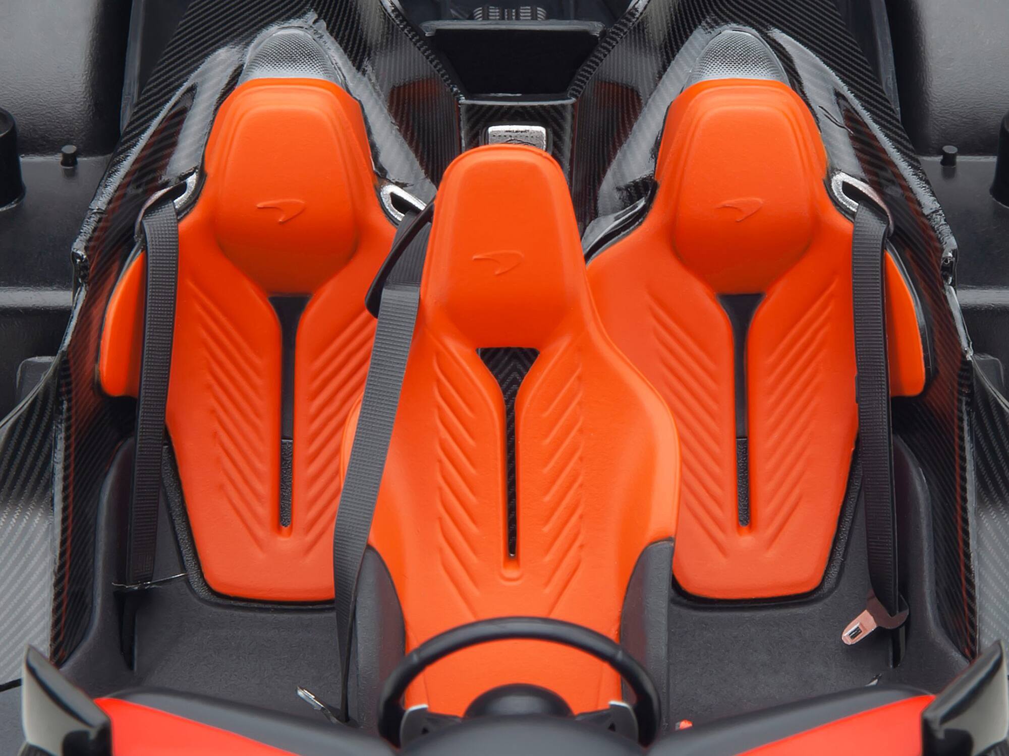 Alt View 1. Autoart - McLaren Speedtail Volcano Orange Metallic with Black Top and Suitcase Accessories 1/18 Model Car by Autoart - Volcano Orange Metallic With Black.