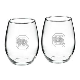 Jardine - South Carolina Gamecocks 21oz. 2-Piece Stemless Wine Glass Set - Multicolor