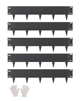 VEVOR - Steel Landscape Edging, 5 Packs 39 x 5 in Rust-Resistant Metal Landscape Edging, Bendable Garden Edging Border - Black