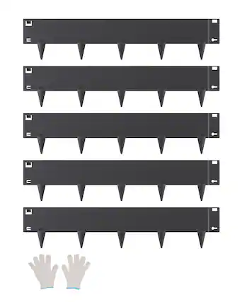 Front. VEVOR - Steel Landscape Edging, 5 Packs 39 x 5 in Rust-Resistant Metal Landscape Edging, Bendable Garden Edging Border - Black.