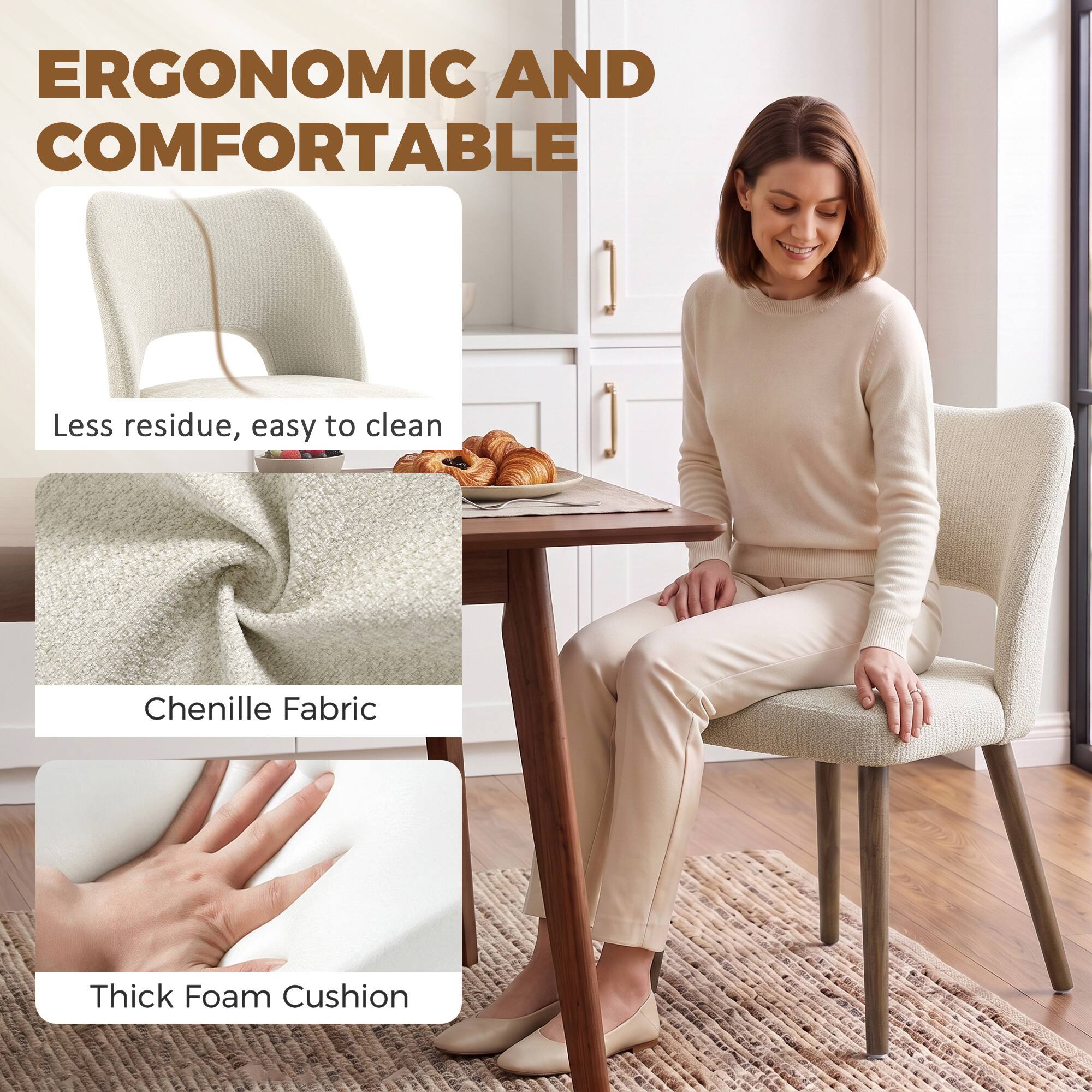 ERGONOMIC AND COMFORTABLE

- Less residue, easy to clean
- Chenille Fabric
- Thick Foam Cushion