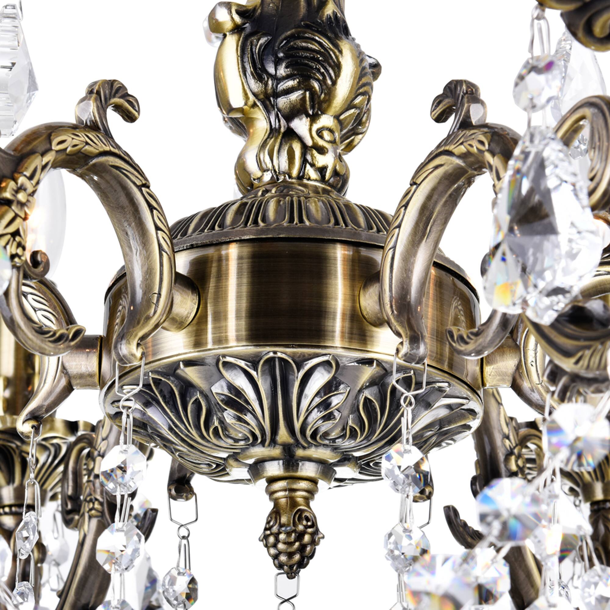 Alt View 2. CWI Lighting - Brass 6 Light Up Chandelier With Antique Brass Finish - Antique Brass.