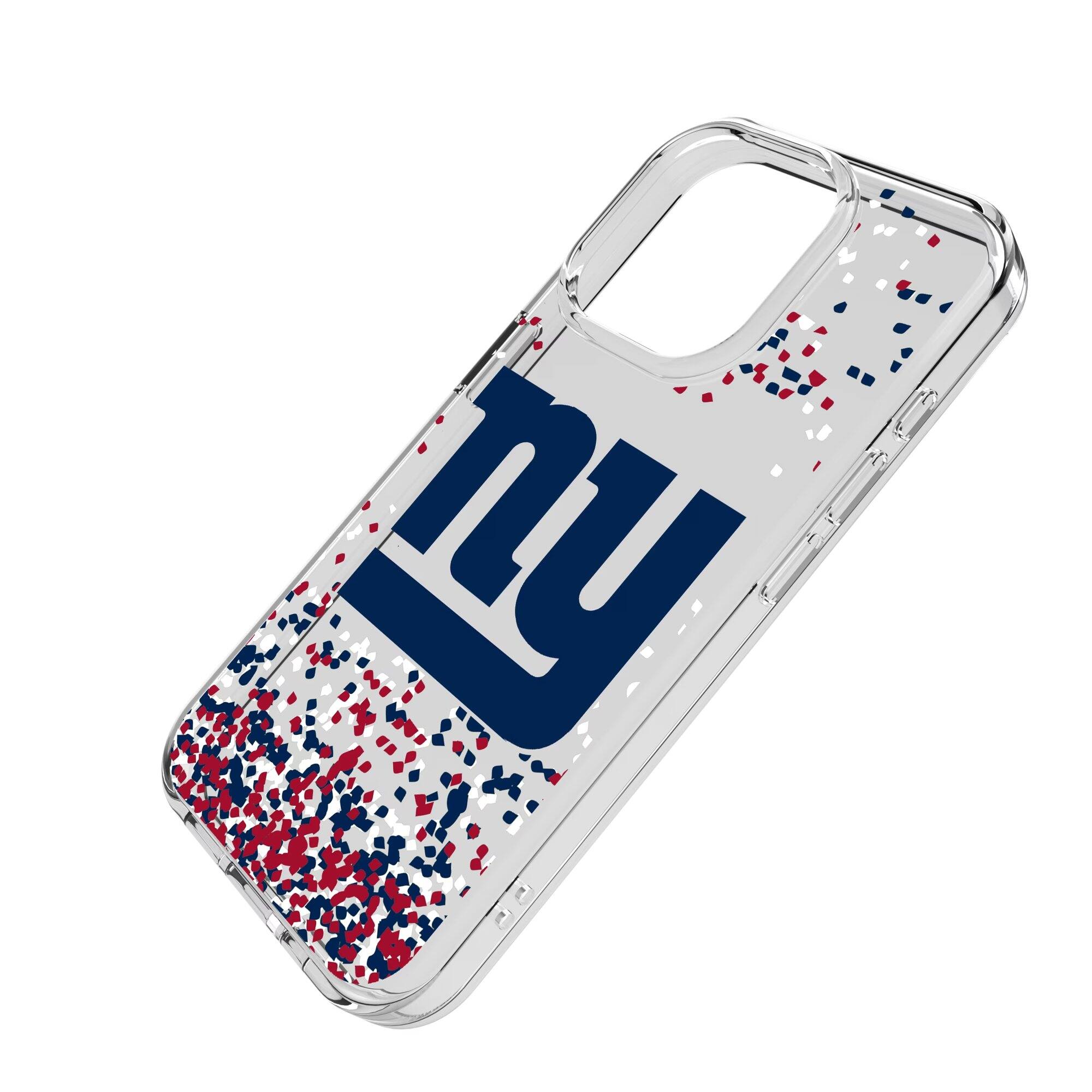 Alt View 1. Keyscaper - New York Giants iPhone Clear Case with Confetti Design - 14 Pro Max - Multicolor.