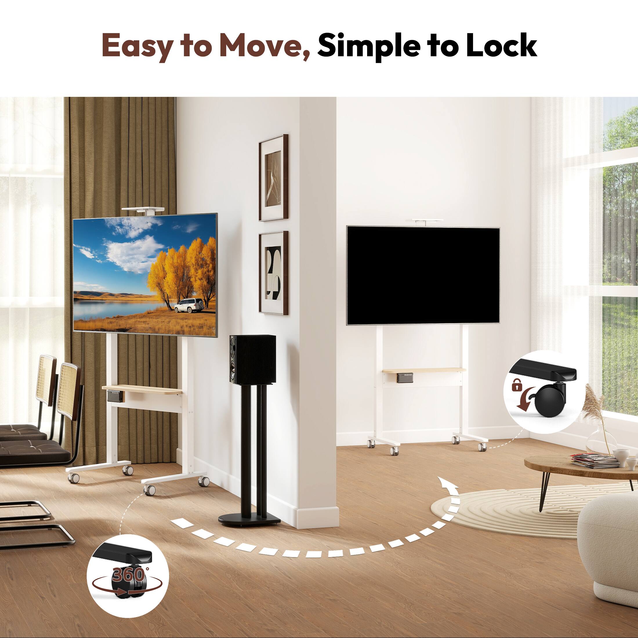 Easy to Move, Simple to Lock
360°