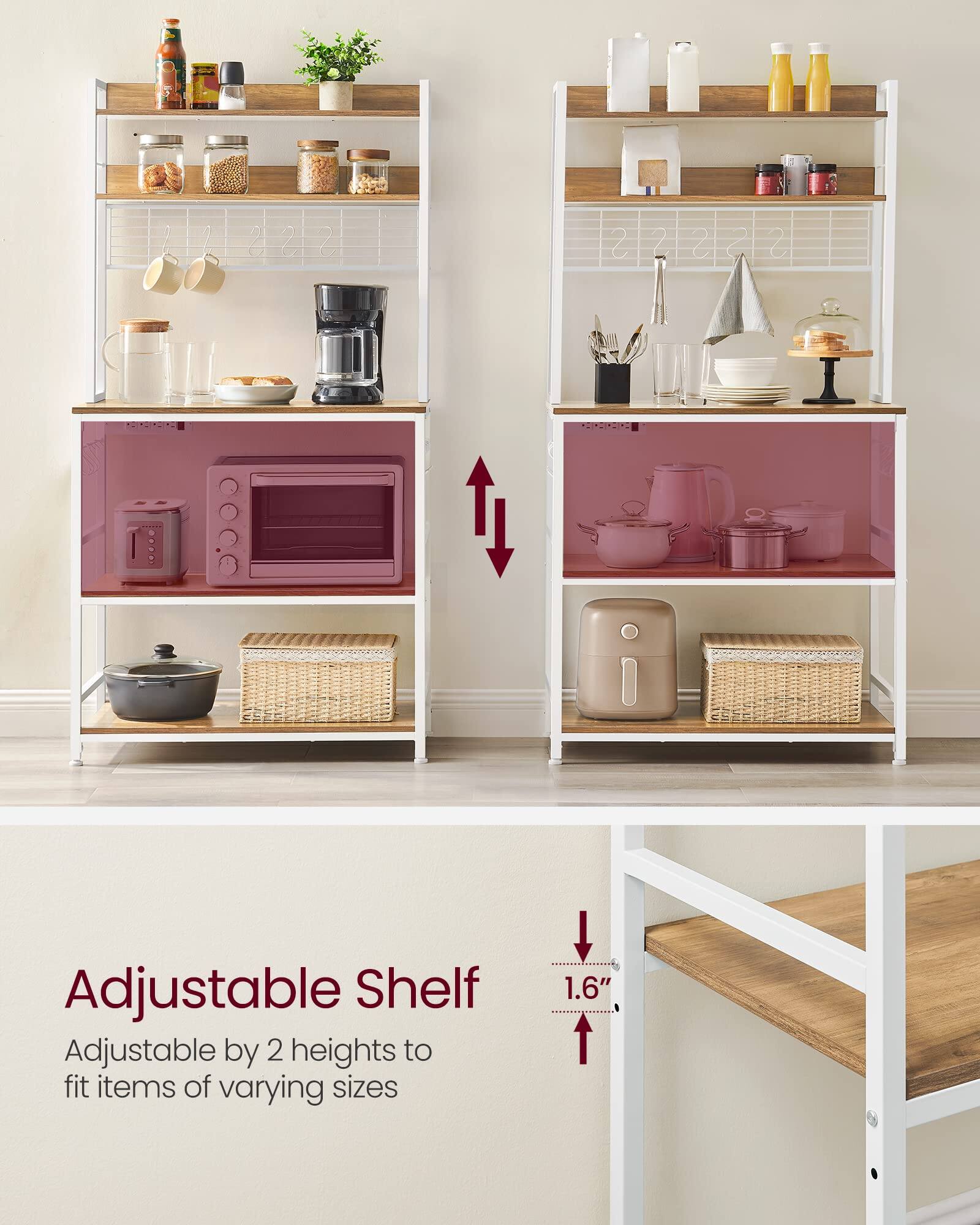 Adjustable Shelf  
Adjustable by 2 heights to fit items of varying sizes  

1.6"