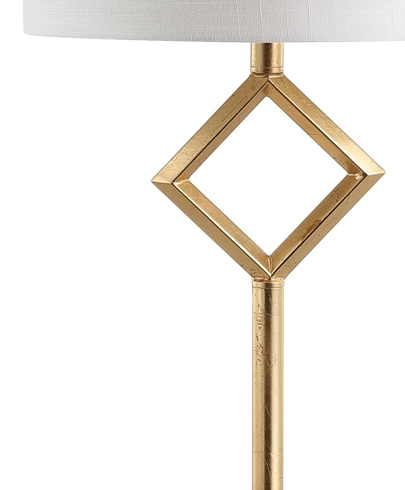 Alt View 4. Jonathan Y - Juno 62.5" Transitional Glam Metal LED Floor Lamp, Gold Painting - Gold Painting.