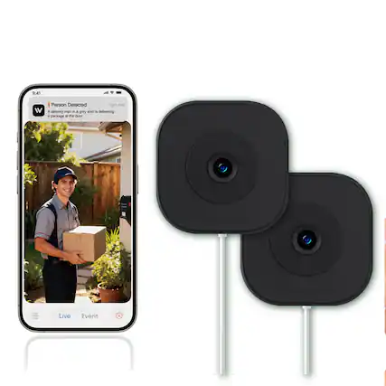 9:41
Person Detected
right now
A delivery man in a grey shirt is delivering a package at the door
Live Event