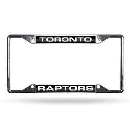 Rico Industries - Toronto Raptors NBA All Corner EZ View Chrome Metal Laser Cut License Plate Frame - Multi