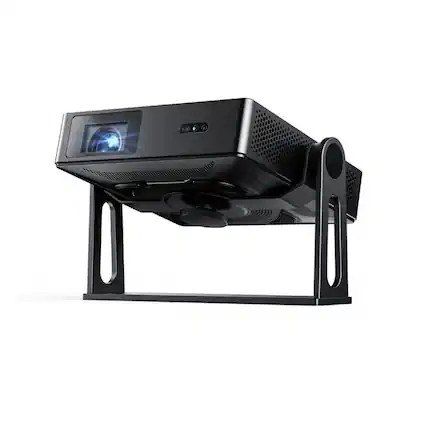 Front. NexiGo - NexiGo Nova Mini Portable Laser Projector Bundle with Gimbal Stand, Google TV, 1080p, 1200 Lumens, Dolby Audio - Black.