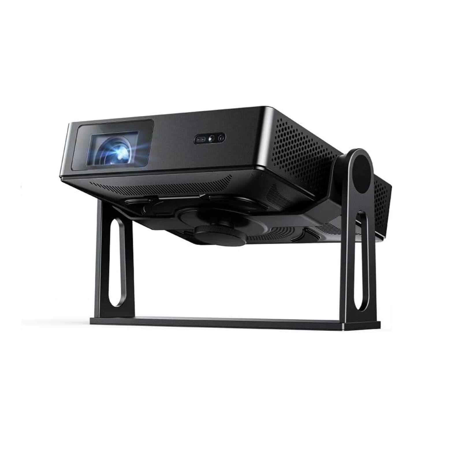 Front. NexiGo - NexiGo Nova Mini Portable Laser Projector Bundle with Gimbal Stand, Google TV, 1080p, 1200 Lumens, Dolby Audio - Black.