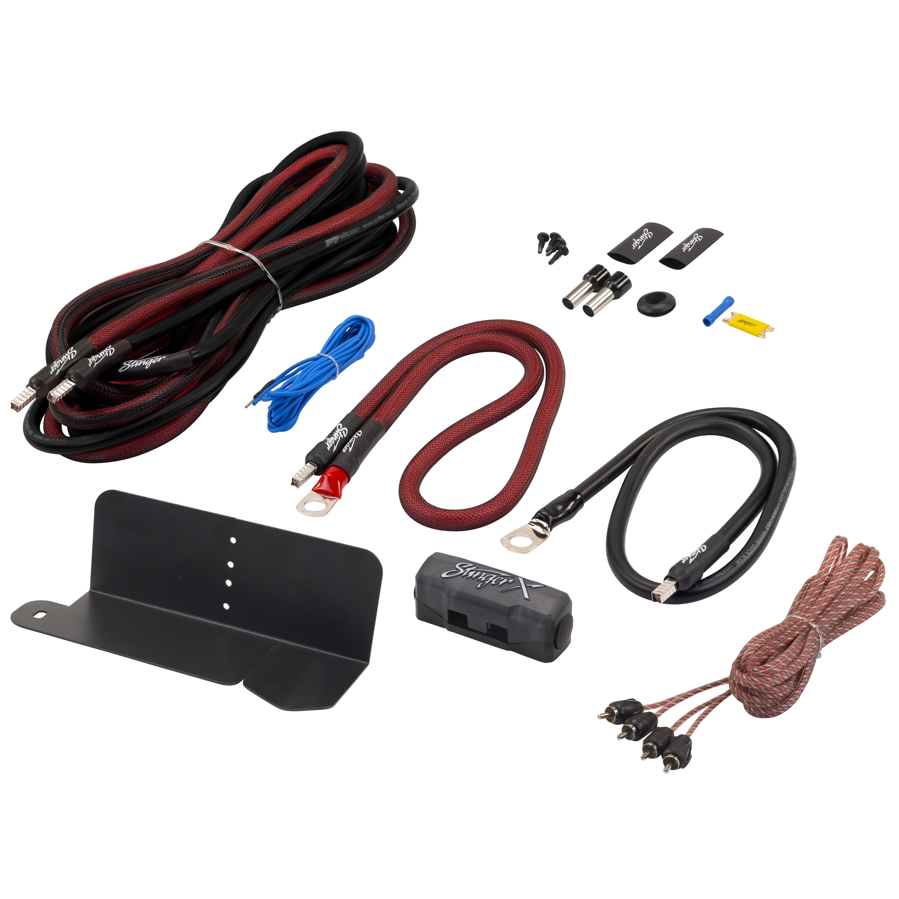 Stinger - 2-Channel 4GA Under-Seat Amplifier Wiring Kit for Select Ford Bronco Vehicles - Black - Front_Zoom