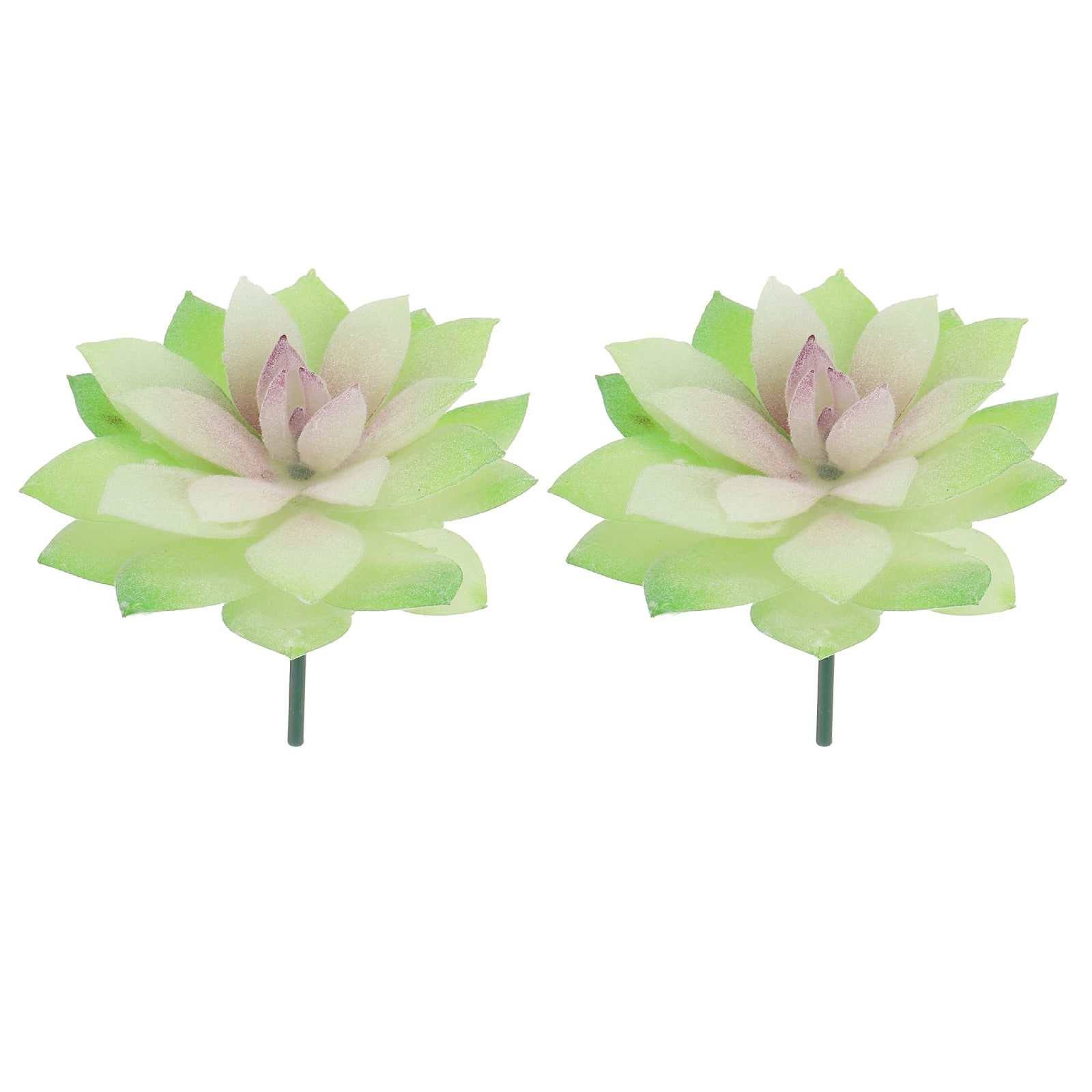 Unique Bargains - Artificial Succulent Plants 2pcs Small Realistic Fake Succulents Colorful Faux Flocking Flowers for Home Decoration - Light Green price history on PriceWatchPro