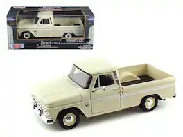 1966 Chevrolet C10 Fleetside Pickup Truck 1/24 Diecast Model Car by Motormax - Cream