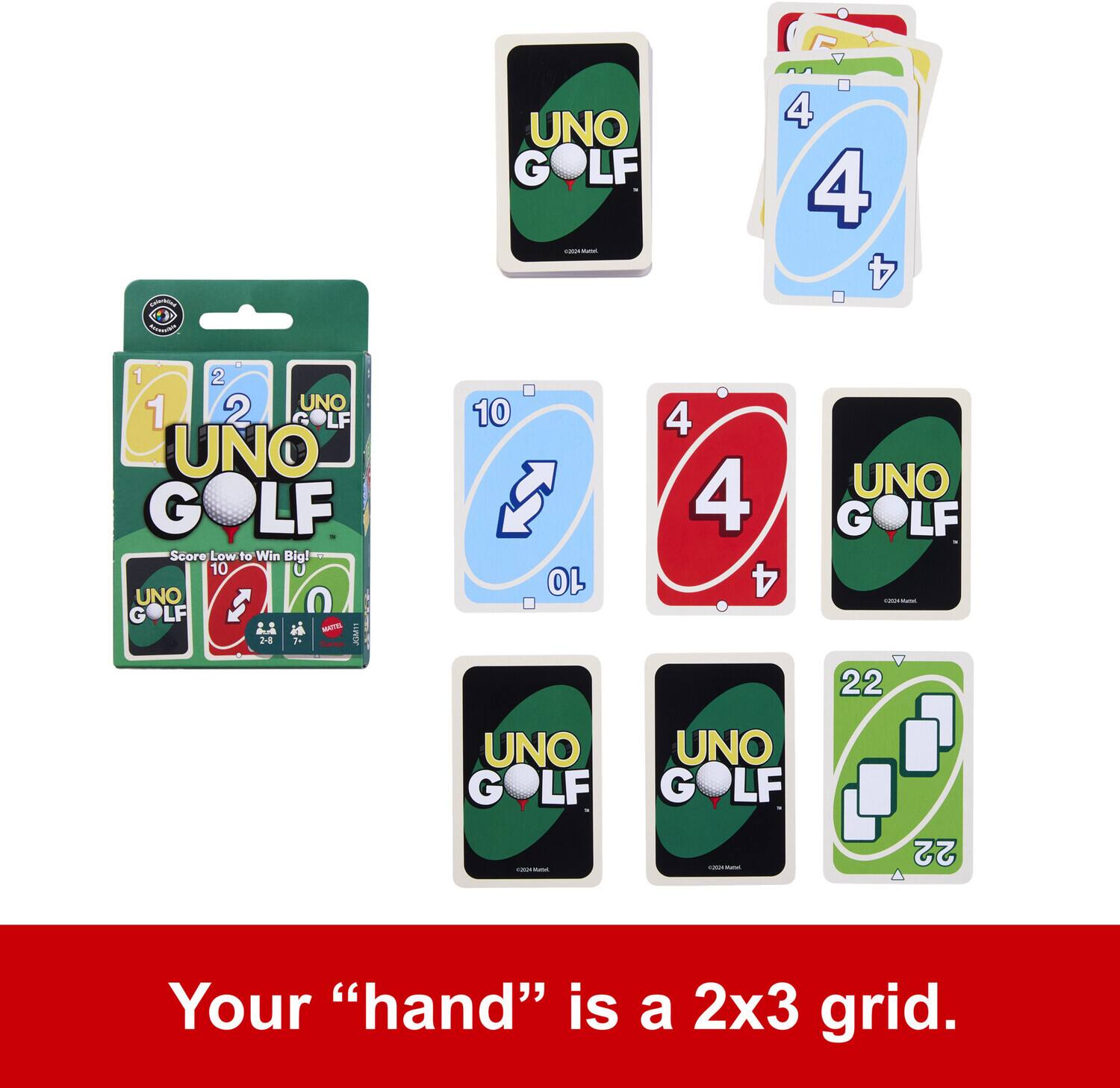 UNO GOLF  
Score Low to Win Big!  
Your "hand" is a 2x3 grid.