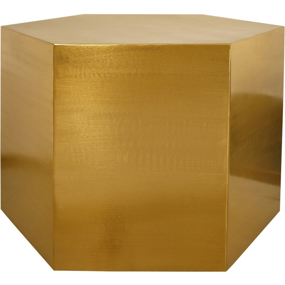 Alt View 2. Meridian Furniture - Hexagon Brushed Gold Coffee Table - Gold.