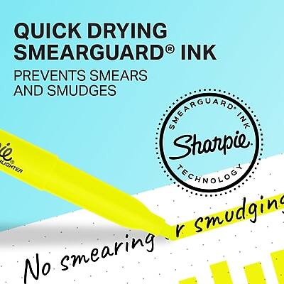 QUICK DRYING SMEARGUARD® INK  
PREVENTS SMEARS AND SMUDGES  

SMEARGUARD® INK  
Sharpie® TECHNOLOGY  

No smearing or smudging