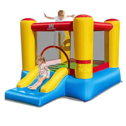Front. Costway - Costway Inflatable Bouncer Kids Slide Bounce House for Indoor Outdoor without Blower - Multicolour.