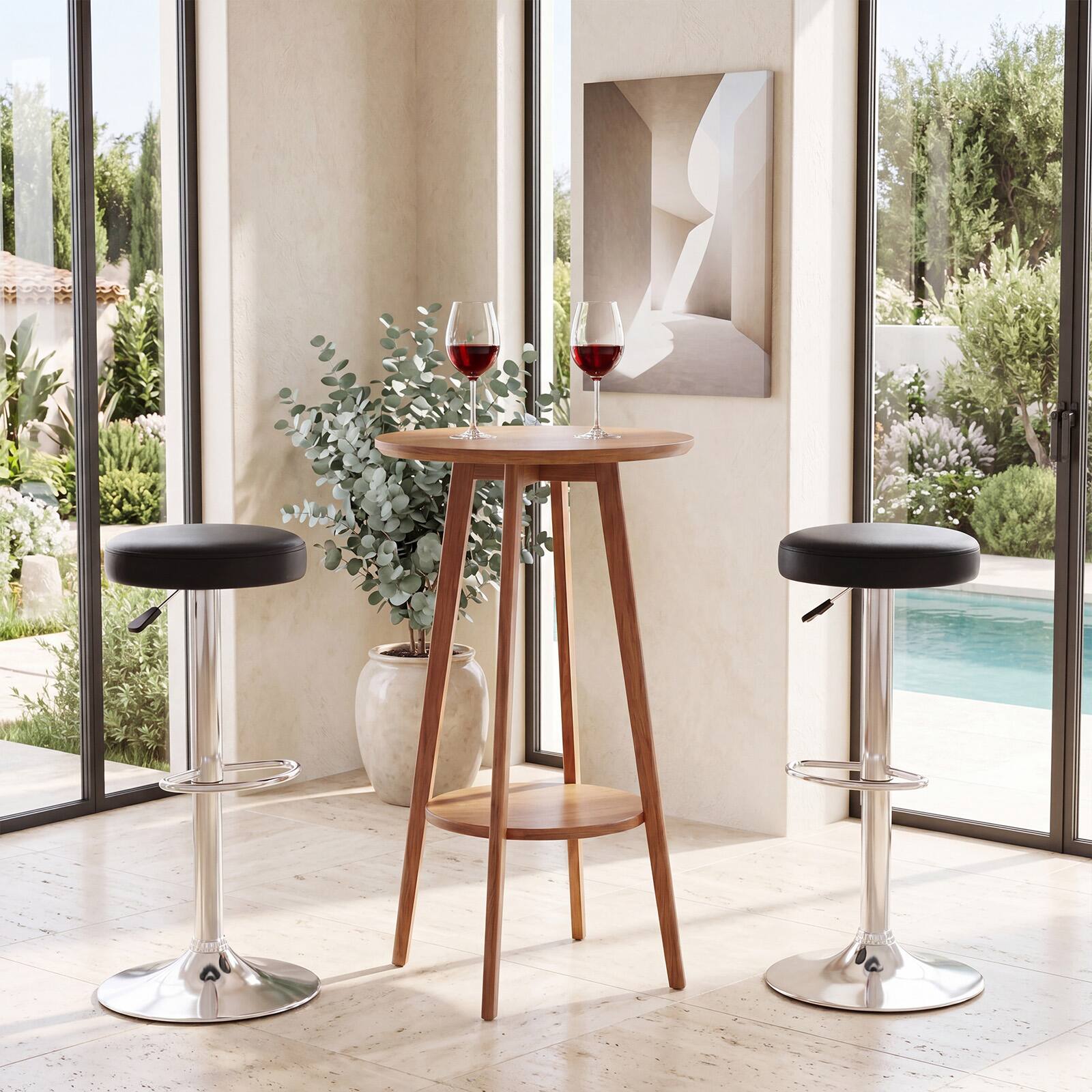 Alt View 4. Gymax - Gymax Set of 2 360-Degree Swivel Bar Stool Height Adjustable Black - black.