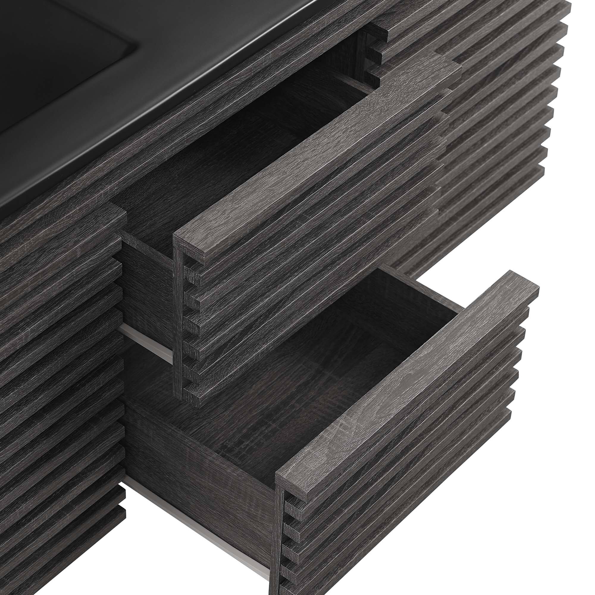 Alt View 6. Modway - Render 48" Wall-Mount Bathroom Vanity Basin Included by Modway - Charcoal Black.